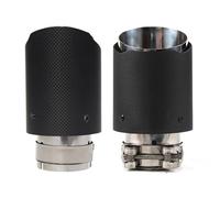 Carbon Fiber 51/57/63/76MM Universal Car Exhaust Tailpipe Muffler Tube Straight Matte Black Installation Of Snap Fasteners(51-76mm)