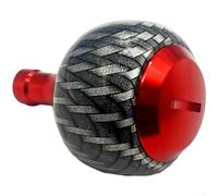 Carbon Fiber and Aluminum Alloy Pill Grip Knob Designed for DAIWA 23 For EXCELER For LT Reel Compatibility (red)