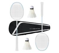 Carbon Fiber Badminton Racket,with 2 Racquet,2 Shuttlecocks,1 Carrying Bag,Ultra-Lightweight Badminton Rackets Balanced Attack and Defense Training Racket Pre-Strung