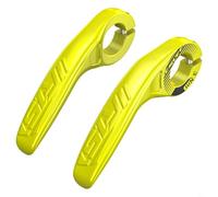 Carbon Fiber Bicycle Bar Ends Ergonomic Bike Handlebar Grips Lightweight Mountain Road Cycling Handlebar Extensions with Aluminium Alloy Multi-Angle Adjustable(FLUORESCENT YELLOW)