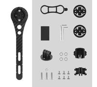 Carbon Fiber Bicycle Handlebar Computer Stand for Garmin/Xingzhe/Blackbird/Cat's Eye/Baiyueteng - Multi-Function Integrated Cycling Mount, Lightweight 15g, Compatible with Most Mountain Bikes Long