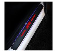 Carbon Fiber Car Door Sill Protector for Peu-geot 208, Welcome Pedal Guard Kick Plates Threshold Cover Auto Accessories - 4 pcs