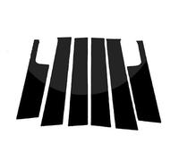 Carbon Fiber Car Door Window Center Column B C Pillars Post Cover Trim Mirror Effect PC Sticker For Jeep For Compass 2007-2015 LIANGYIMEI(Black)