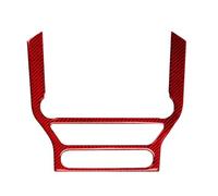 Carbon Fiber Car GPS Navigation Trim Frame Multi-Media Console Decoration Sticker for Ford for Mustang GT 2015-2021 Stickers(Style A Red)