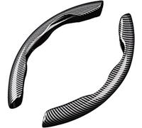 Carbon Fiber Car Steering Wheel Cover for Ford Fiesta St-Line/Active 2008-2020 2021 2022 2023 2024, Breathable Wear-Resistant Steering Wheel Protection Universal Size Car Accessories,Black