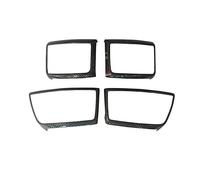 Carbon Fiber Color Air Conditioning Dashboard Vent Decorative Cover Fit For Ford Ranger Everest Endeavor Wildtrak 2015-2021