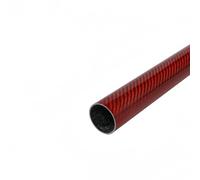 Carbon Fiber Colored Tube, 3K Pure Glossy Colorful Outside Carbon Fiber Tubing, L 0.5m Carbon Fiber Tube for RC Airplane(Red,16x14mm)