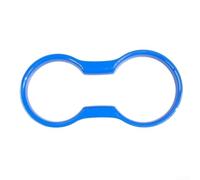 Carbon Fiber Cup Holder Panel Trim for Ford for mustang 2016 Interior Accessories, Console Cover with Blue Sequined For Accent, Blue Sequin Cup Lid(Blue)