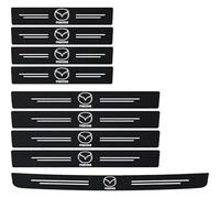 Carbon Fiber Door Sill Guards for Mazda CX-5 2012 2013 2014 2015 2016 2017 2018, Premium Scratch Protection System, Threshold Guard Kit, Car Door Sill Protectors, 9Pcs,Black