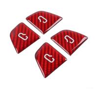Carbon Fiber Door Switch Cover For Tesla Model 3 Y 4PCS 3D Scan Fit | Scratch-Resistant ABS Material Easy Installation PU Backing For Secure Hold Black Red