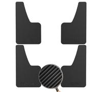 Carbon Fiber Effect Splash Guards Car Fender Cover W/Hardware Universal Front Rear RED Accessories Car Splash Guard(4pcs Black)