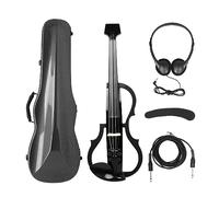 Carbon Fiber Electric Violin 4/4 Headless Fiddle Electric Violin With Bow Carry Case Headphone Cable Shoulder Rest