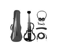 Carbon Fiber Electric Violin 4/4 Headless Fiddle Professional Electric Violin With Bow Carry Case Headphone Cable Shoulder Rest