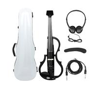 Carbon Fiber Electric Violin 4/4 Headless Fiddle With Bow Carry Case Headphone Cable Shoulder Rest Violin Parts Accessories