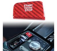 Carbon Fiber Engine Start Stop Ignition Push Button Cover Compatible with 2024+ @Bm&w G60 5 Series 520i 530i 530e 540i/2023+ G70 i7 735i 740i 750e 760i (Red | RHD)