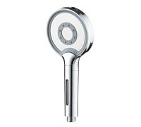 Carbon Fiber Filtered Air Pressurized Showerhead, Large Panel Handheld, Bathroom Water Heater for Adults(Silver)