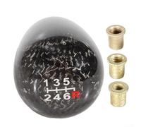 Carbon Fiber Gear Shift Knob Compatible with Manual 5 Speed and 6 Speed Transmissions Aluminum Alloy Base for Secure and Rust Resistant Installation (6-speed)