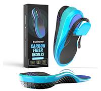 Carbon Fiber Insoles for Men & Women - Arch Support Insoles - Bukihome 1 Pair High Arch & Rigid Support - Non-Cleated Shoes - Running, Hiking - Basketball, Volleyball, Racquet Sports - 2XL