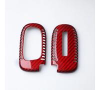 Carbon Fiber Key Fob Cover Protector Keychain Shell Cap Case Trim For Grand For Cherokee & For Dodge For Chargere 2011-2019 Car Key Case Holder(Red)