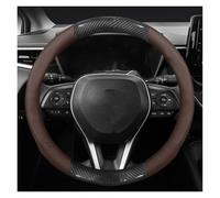 Carbon Fiber Leather 1 Pcs Steering Wheel Cover For Toyota For Harrier For Innova For Rush For Yaris car steering wheel cover(Coffee)