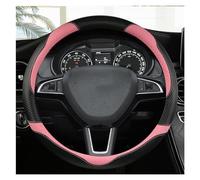 Carbon Fiber Leather 38CM Car Steering Wheel Cover For Skoda For Fabia 1 2 For Octavia 1 2 3 A3 A5 Auto Accessories Protector Steering Wheel(PINK O SHAPE)