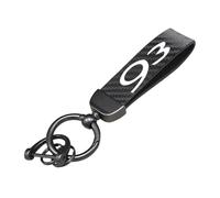 Carbon Fiber Leather Car Keychain for Saab 93 with Anti-Lost D-Ring Car Accessory Key Ring