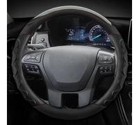 Carbon Fiber Leather Car Steering Wheel Cover For Ford For Ranger 2016 2017 2018 2019 Car Accessories Non-slip stable(Black)