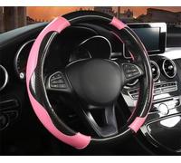 Carbon Fiber Leather Steering Wheel Cover (Pink)