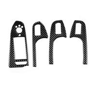 Carbon Fiber Left Hand Drive Door Window Lift Panel Button Frame Trim Sticker Protective Scratch Resistant Luxury Car Accessory for A4 B8 A5 Q5 Vehicles 4 Pieces Set