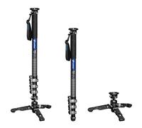 Carbon Fiber Lightweight Camera Monopod with Ball Head Feet, Double Quick Lock System with Quick Release Plate, MaxLoad 6kg, Weight 1.2kg, Max Height 180cm, Big Flip Lock (MV-324CL+VD-03)