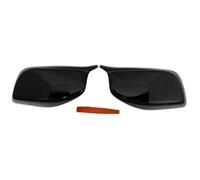 Carbon Fiber Look Car Rear View Door Wing Mirror Side Cover Caps Shell Case For E60 E61 E63 E64 5 Series 2003-2008(Bright black)