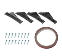 Carbon Fiber Look Rear Bumper Diffuser Fin Spoiler Lip Wing Splitter Kit Set of 4 for Auto Body Trim