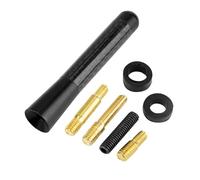 Carbon fiber metal short thick mast radio roof antenna enhance signal general car modification(Blackone)