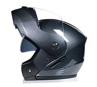Carbon Fiber Modular Motorcycle Helmets Flip Up Helmets with Double Sun Visor Winter Winderproof Racing Full Face Motorbike Helmet
