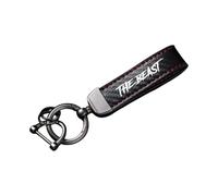 Carbon Fiber Motorcycle Keychain Key Ring for THE BEAST-Red-a