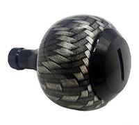Carbon Fiber Outer Shell and Aluminum Alloy Inner Structure Knob for DAIWA 23 For EXCELER For LT Reel Round Ball Grip (black)