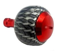 Carbon Fiber Outer Shell and Aluminum Alloy Inner Structure Knob for DAIWA 23 For EXCELER For LT Reel Round Ball Grip (red)