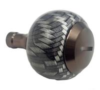 Carbon Fiber Outer Shell and Aluminum Alloy Inner Structure Knob for DAIWA 23 For EXCELER For LT Reel Round Ball Grip (brown)