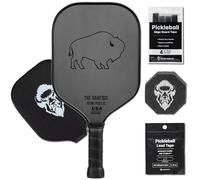 Carbon Fiber Pickleball Paddle - Raw Toray T700 Surface Provides Maximum Ball Spin | Elongated or Widened Pickleball Racket Shapes Available - Paddle Customization Kit Included