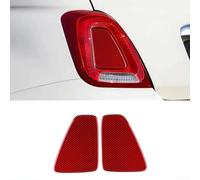 Carbon Fiber Rear Tail Light Cover Trim, for Fiat 500 for Abarth 595 695 2017-2023, Black Red Protective Styling Enhancement Accessories(Red Carbon)