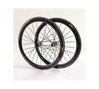 Carbon Fiber Road Bikes Wheels 700c Clincher Wheelset 50mm DT Tooth 36T Hub Ultralight Aluminum Alloy Double Wall Rim Disc Brake Thru Axle 8/9/10/11/12speed 24 Holes