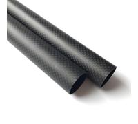 Carbon Fiber Round Tube, 2pcs 3K Carbon Fiber Tube Plain Matte Length 500mm High Composite Hardness Material Twill Pipes OD 7-40mm(23x19x500mm)