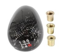 Carbon Fiber Shift Knob with Aluminum Alloy Base, Duck Egg Shape Ergonomic Design for 5-Speed and 6-Speed Manual Transmissions, M8 M10 Thread Options