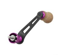 Carbon Fiber Single Rocker Arm Handle For-Shimano For-Stradic,For Stella,For Sahara,For-Vanquish & Twin Power For-Spinning Reels - 70Mm Length, Rubber Cork Grip, 2-Bearing Design(purple)