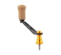 Carbon Fiber Single Rocker Arm Handle For-Shimano For-Stradic,For Stella,For Sahara,For-Vanquish & Twin Power For-Spinning Reels - 70Mm Length, Rubber Cork Grip, 2-Bearing Design(silver)