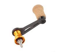 Carbon Fiber Single Rocker Arm Handle For-Shimano For-Stradic,For Stella,For Sahara,For-Vanquish & Twin Power For-Spinning Reels - 70Mm Length, Rubber Cork Grip, 2-Bearing Design(gold)