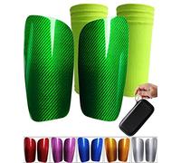 Carbon Fiber Soccer Shin Guards, with Portable Carrying Case and Sleeves, Super Strong, Ultra Light, Shock Resistance, Air Permeability, Suitable for Adult, Youth, Kid, Effective Protection