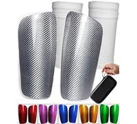 Carbon Fiber Soccer Shin Guards, with Portable Carrying Case and Sleeves, Super Strong, Ultra Light, Shock Resistance, Air Permeability, Suitable for Adult, Youth, Kid, Effective Protection
