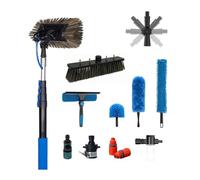 Carbon Fiber Solar Panel Cleaning Kit with 12-40 FT Water Fed Pole, Lightweight Design for Solar Panels, Windows, Roofs, Gutters, RV, and Boat Cleaning