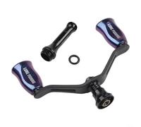 Carbon Fiber Spool Handle Replacement for Daiwa Fuego Exceler Caldia Prorex Taula Luvias Airity Certate, Light Arm Double Rocker with Balance Bar, 29g Wheel Upgrade